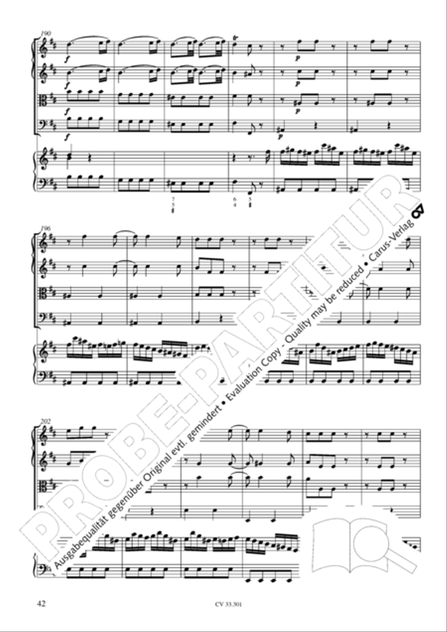 Concerto per il Cembalo in D Cello scores gallery preview page 43
