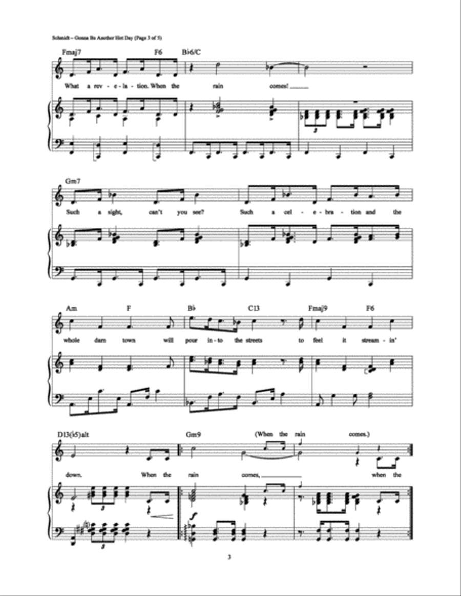 Gonna Be Another Hot Day Piano, Vocal, Guitar scores gallery preview page 3