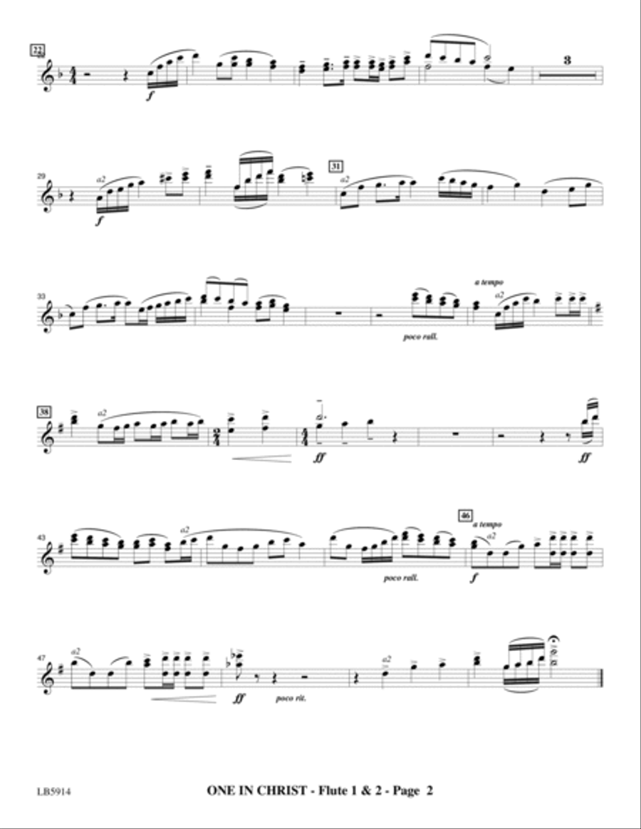 One In Christ - Flute 1 & 2 Choir scores gallery preview page 2