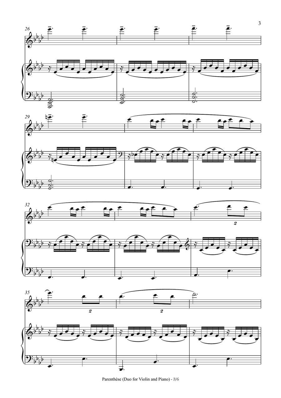 Duo for Violin & Piano, Parenthèse Chamber Music scores gallery preview page 3