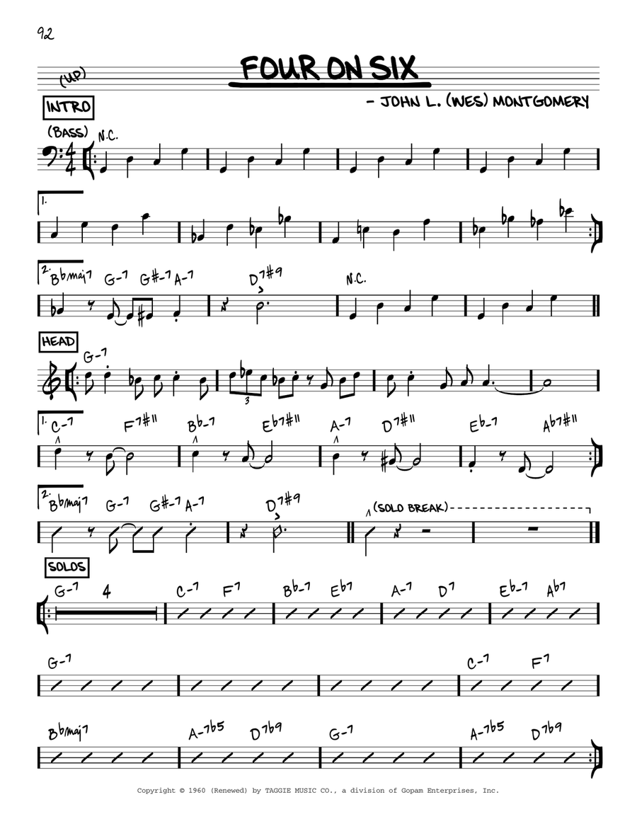 Four On Six C Instrument scores gallery preview page 1