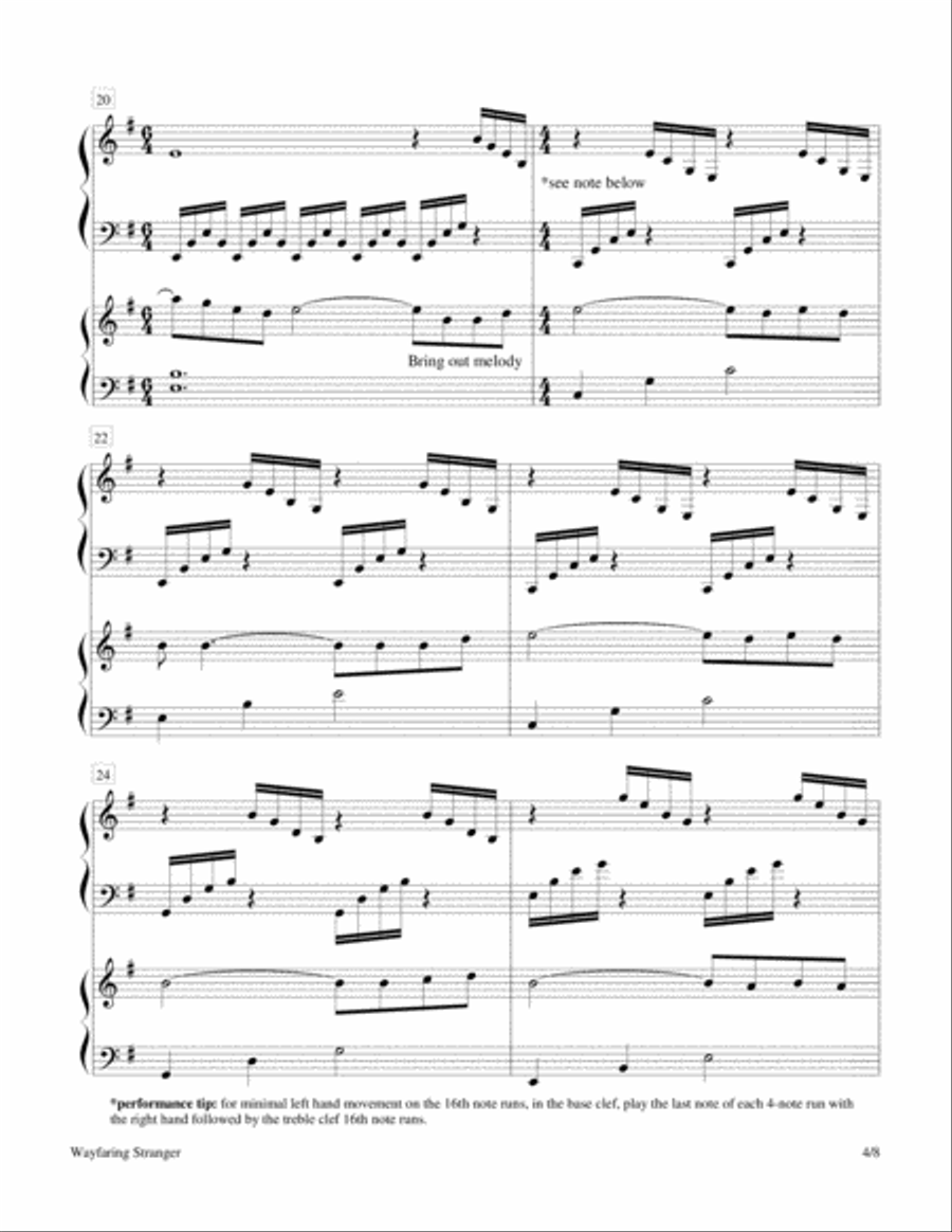 Wayfaring Stranger (2 Pianos, 4 Hands Duet) 2 Pianos, 4-Hands scores gallery preview page 4