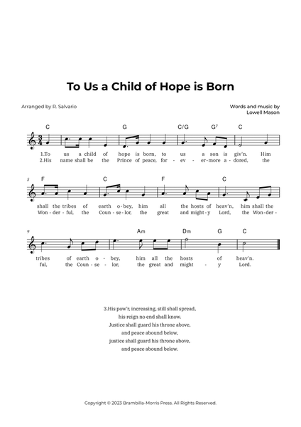 To Us a Child of Hope is Born (Key of C Major) image number null