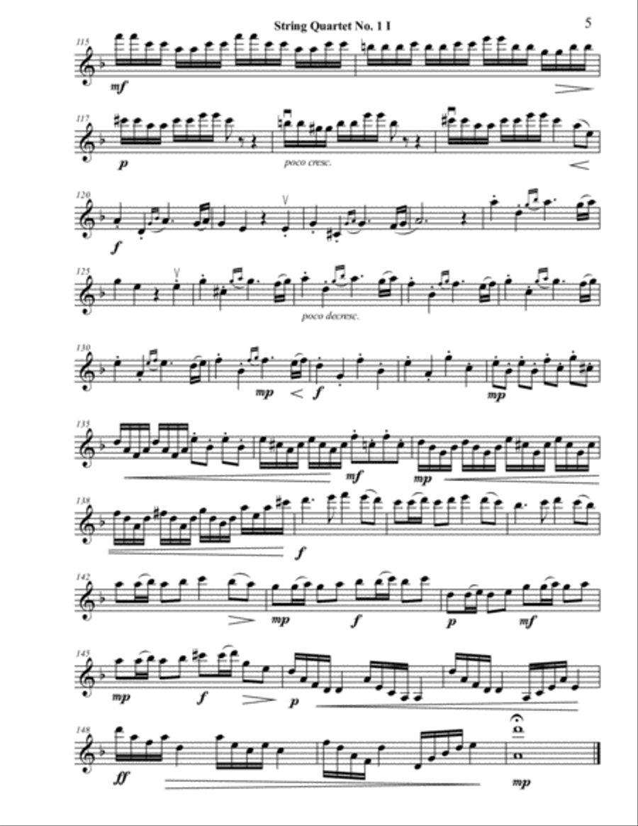 String Quartet 1 in D Minor - First Violin String Quartet scores gallery preview page 5