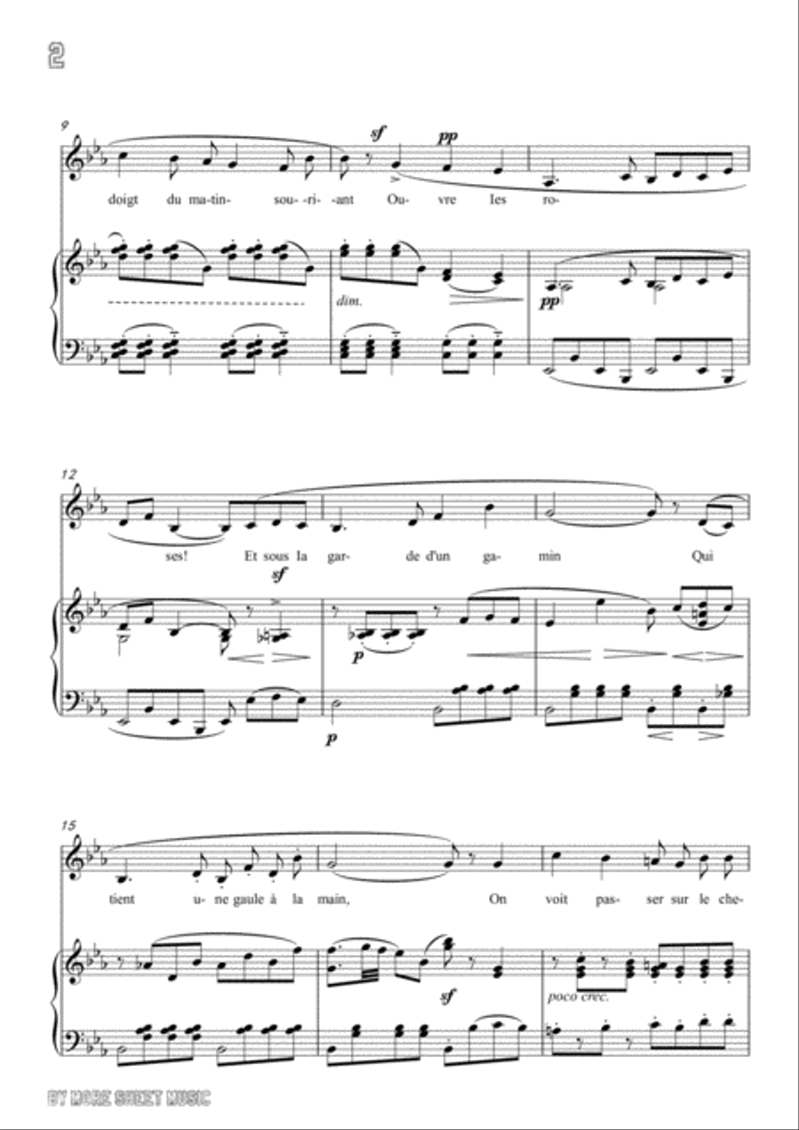 Chabrier-Pastorale des cochons roses in C Major,for voice and piano Voice Solo scores gallery preview page 4