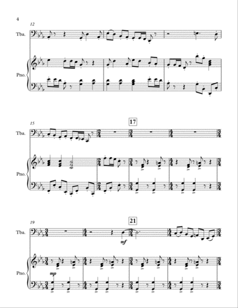 Three Animations for Tuba and Piano Tuba scores gallery preview page 4