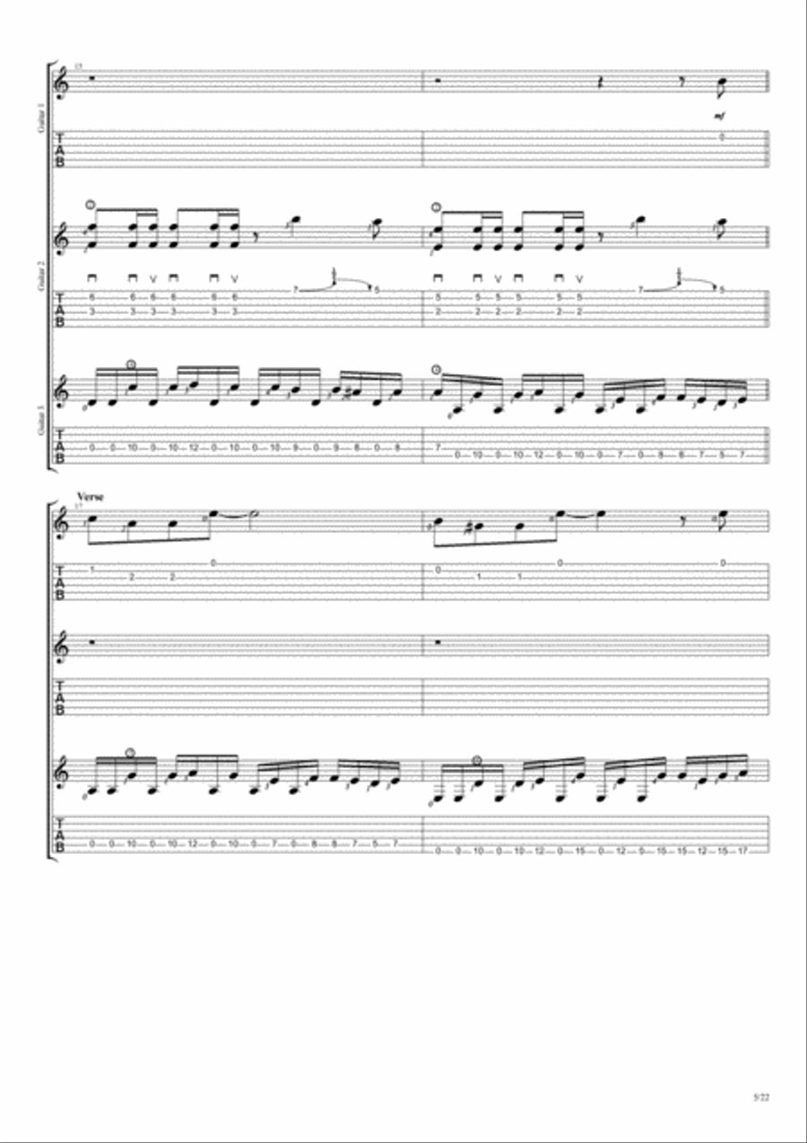 Hysteria Guitar Tablature scores gallery preview page 5