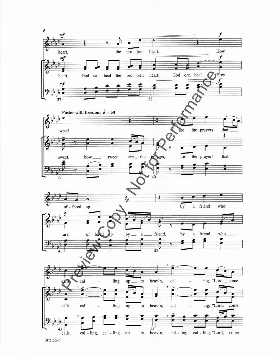 Sweet Are the Prayers of a Friend 4-Part scores gallery preview page 6