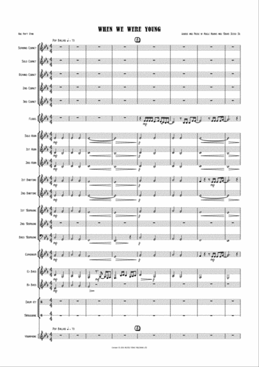 When We Were Young Brass Ensemble scores gallery preview page 1