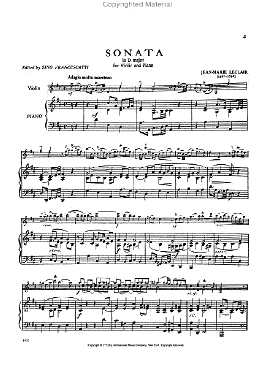 Sonata In D Major Violin Solo scores gallery preview page 2