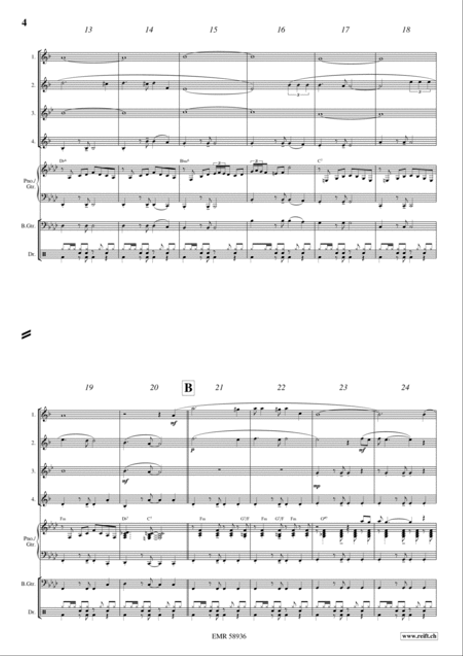 Moonlight Magic Saxophone Quartet scores gallery preview page 4