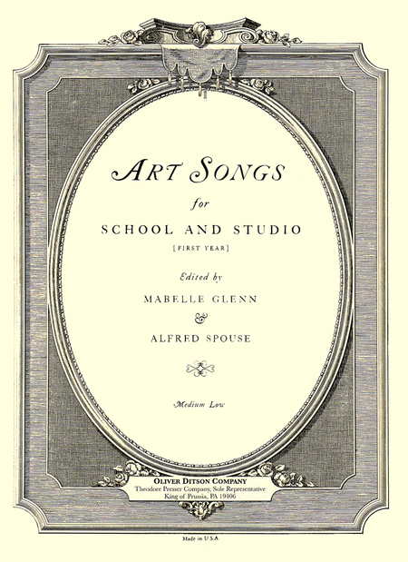 Art Songs for School and Studio