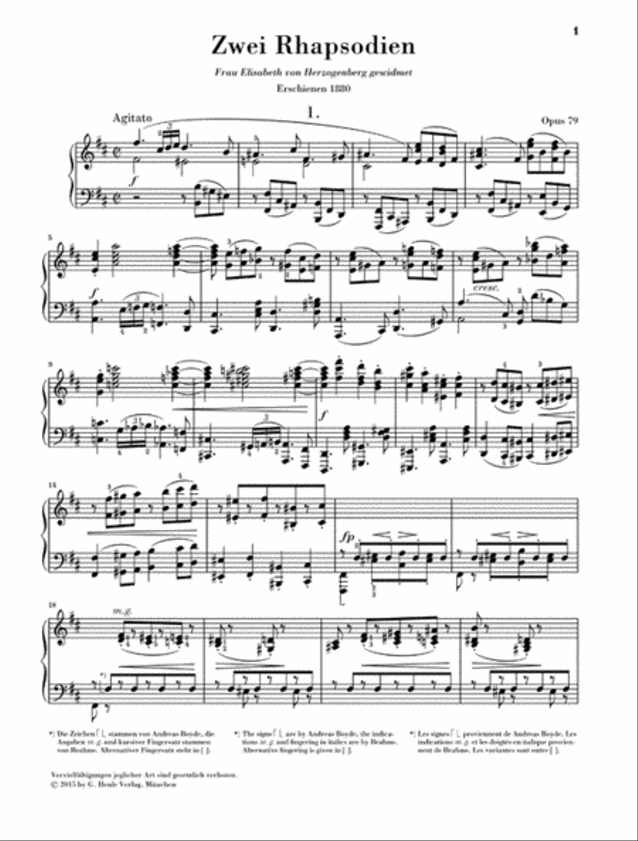 Two Rhapsodies Op. 79 Revised Piano Solo scores gallery preview page 3