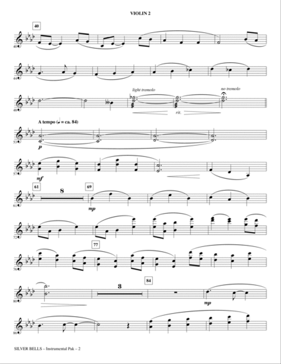 Silver Bells - Violin 2 Choir scores gallery preview page 2