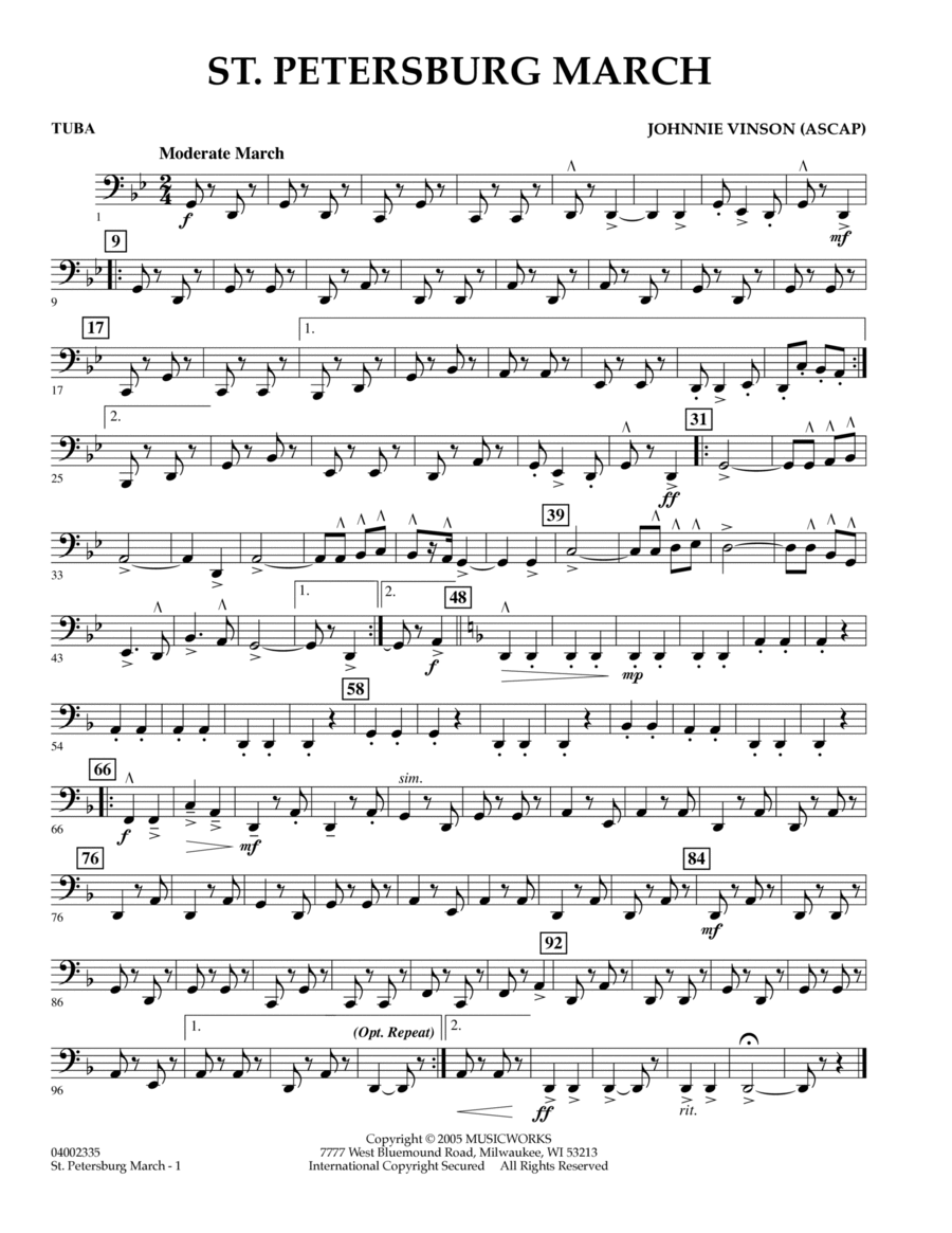 St. Petersburg March - Tuba Tuba scores gallery preview page 1