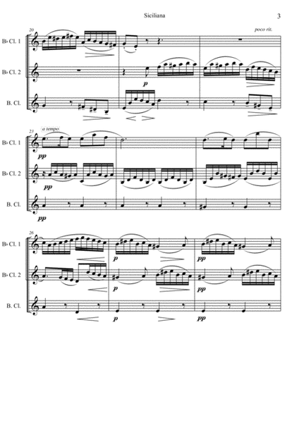 Siciliana for Clarinet Trio