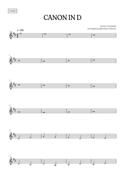 Pachelbel Canon in D • violin & flute duet sheet music image number null