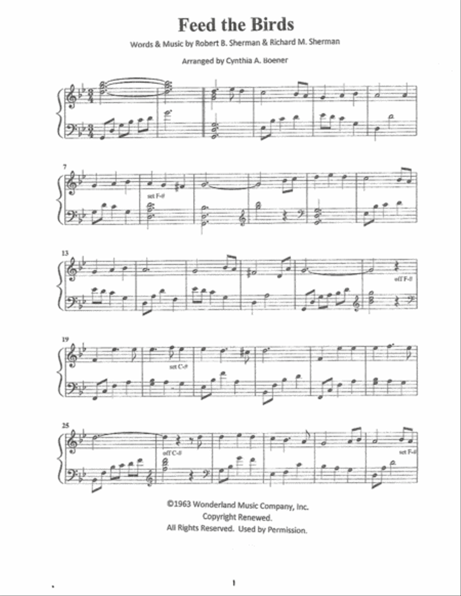 Feed The Birds (tuppence A Bag) Harp scores gallery preview page 2