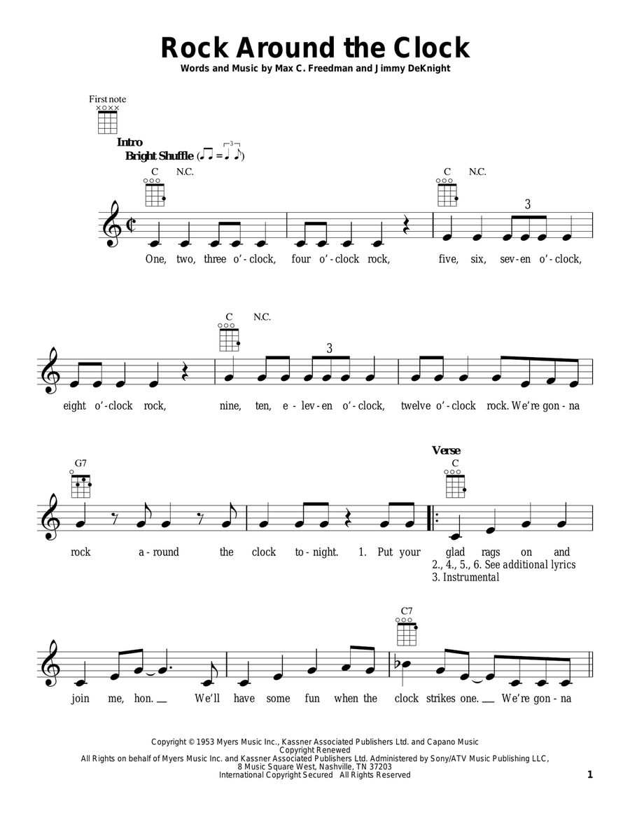 Rock Around The Clock Rock Around The Clock Ukulele scores gallery preview page 1