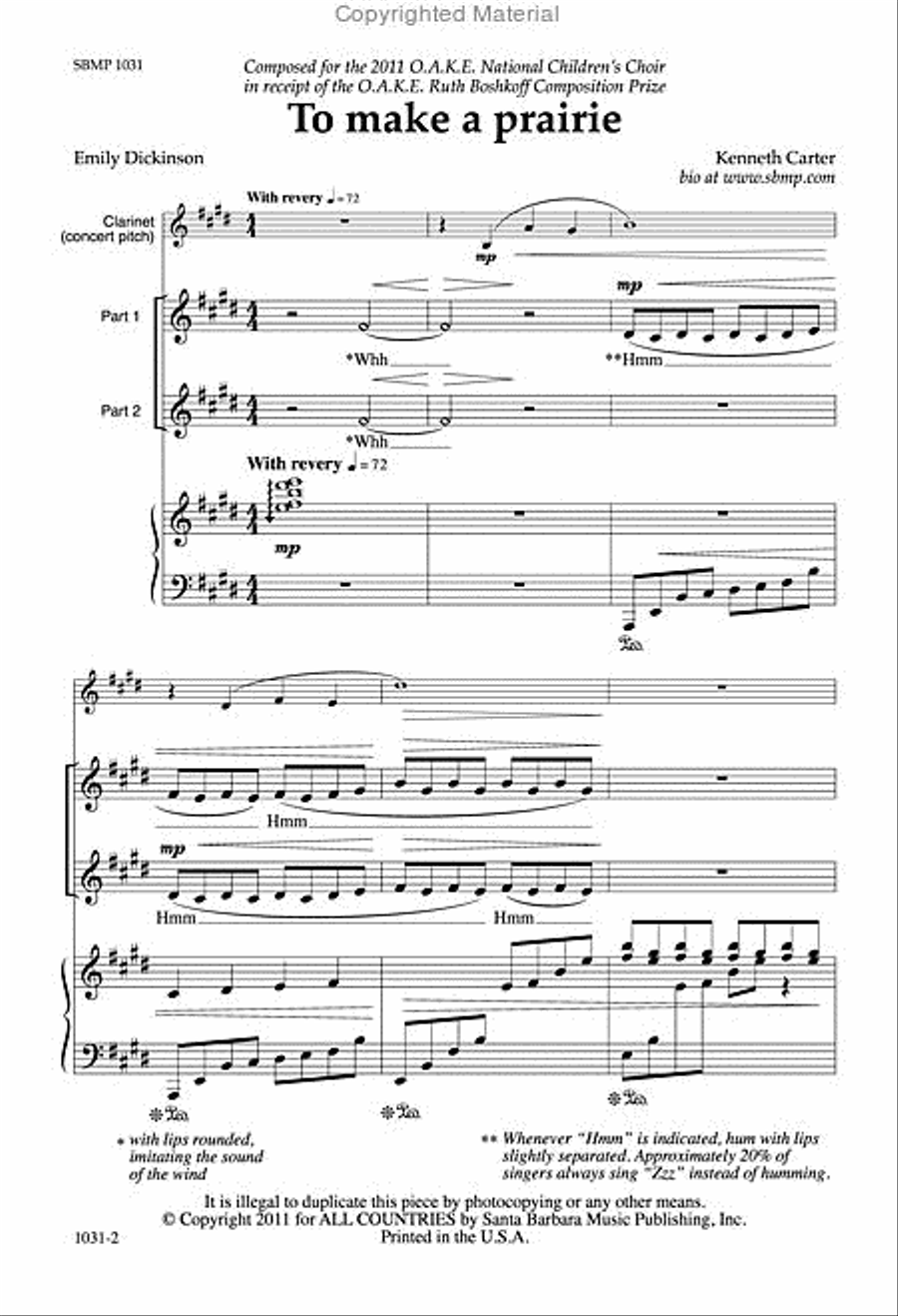 To make a prairie - SA Octavo SA scores gallery preview page 2