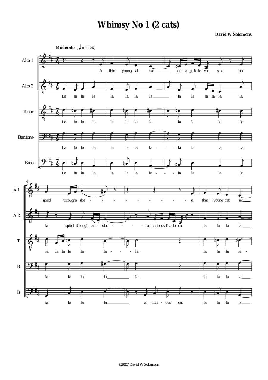 Whimsy - 2 cats Men's voices