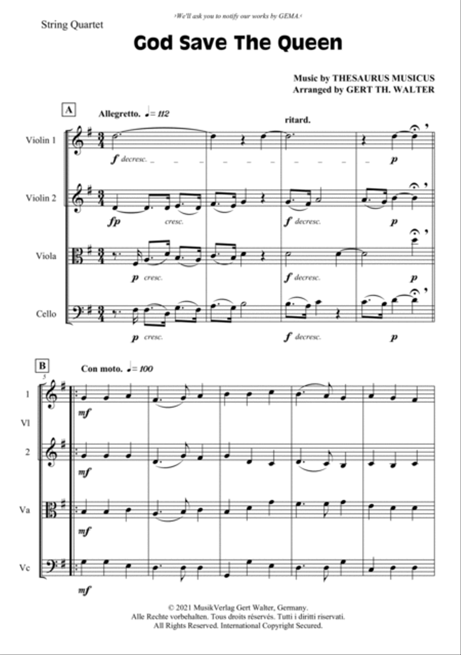 God Save The Queen Piano Quintet scores gallery preview page 3