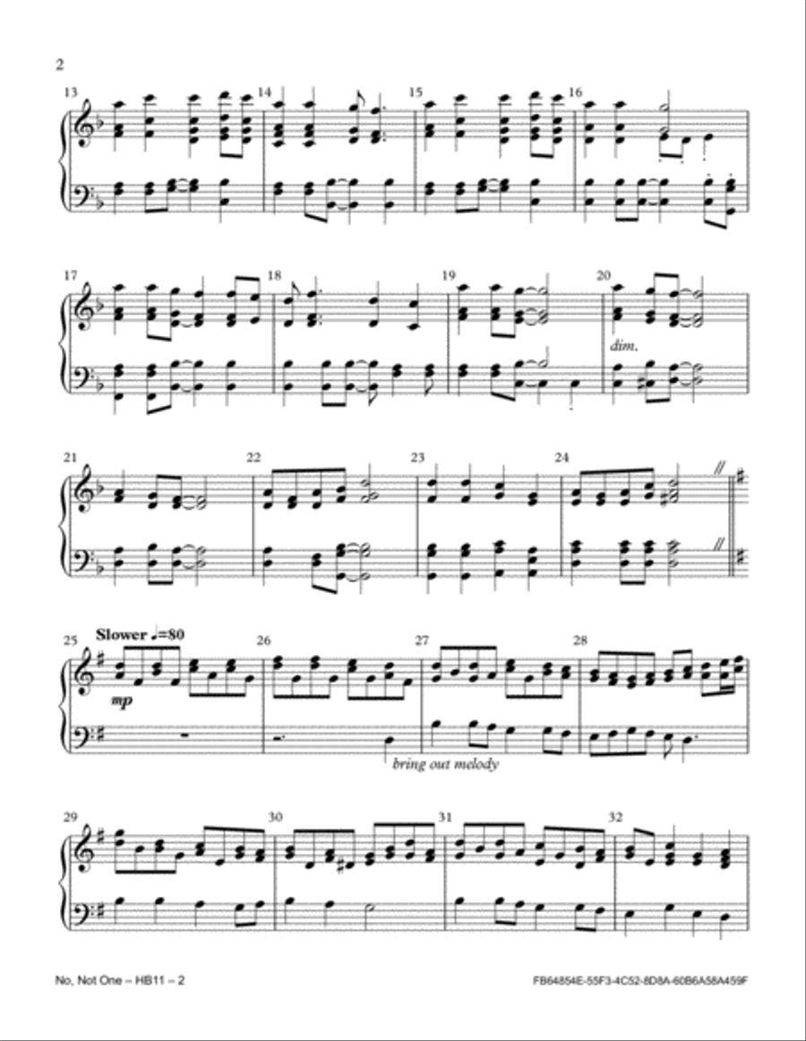 No, Not One Handbell Choir scores gallery preview page 2