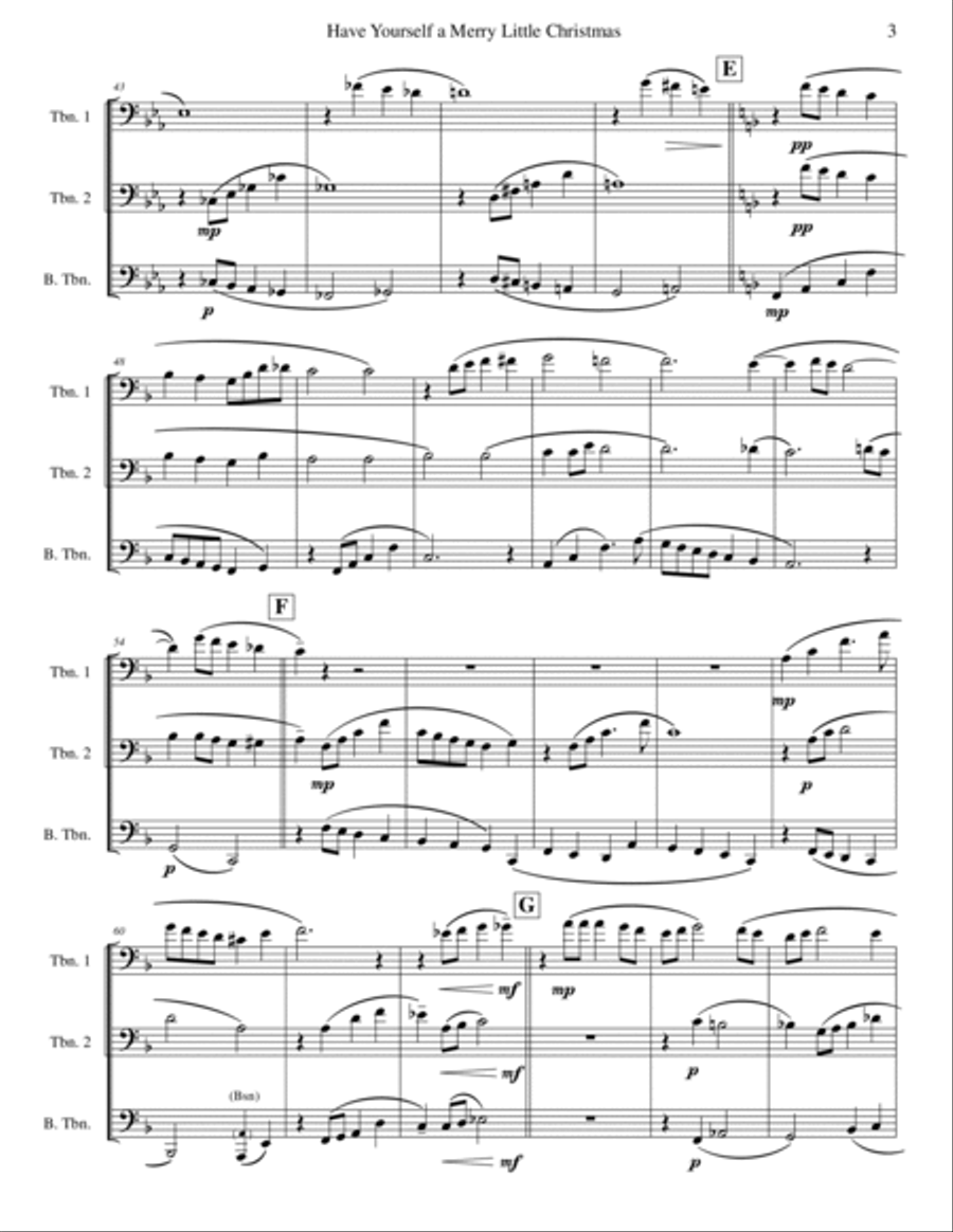 Have Yourself A Merry Little Christmas Trombone Trio scores gallery preview page 3
