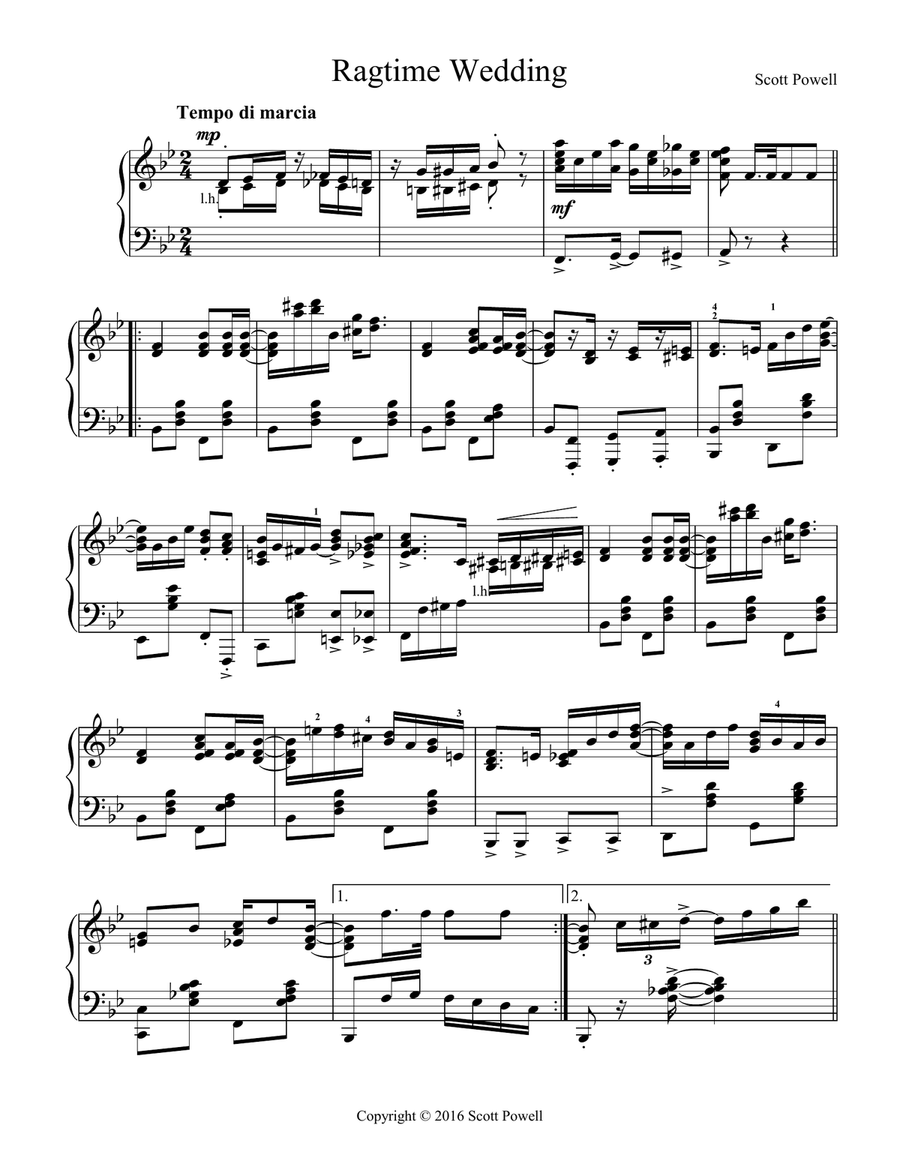 Ragtime Wedding Piano Solo scores gallery preview page 1