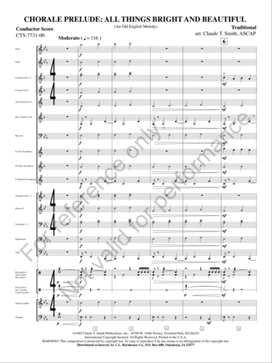 Chorale Prelude: All Things Bright And Beautiful Concert Band scores gallery preview page 4