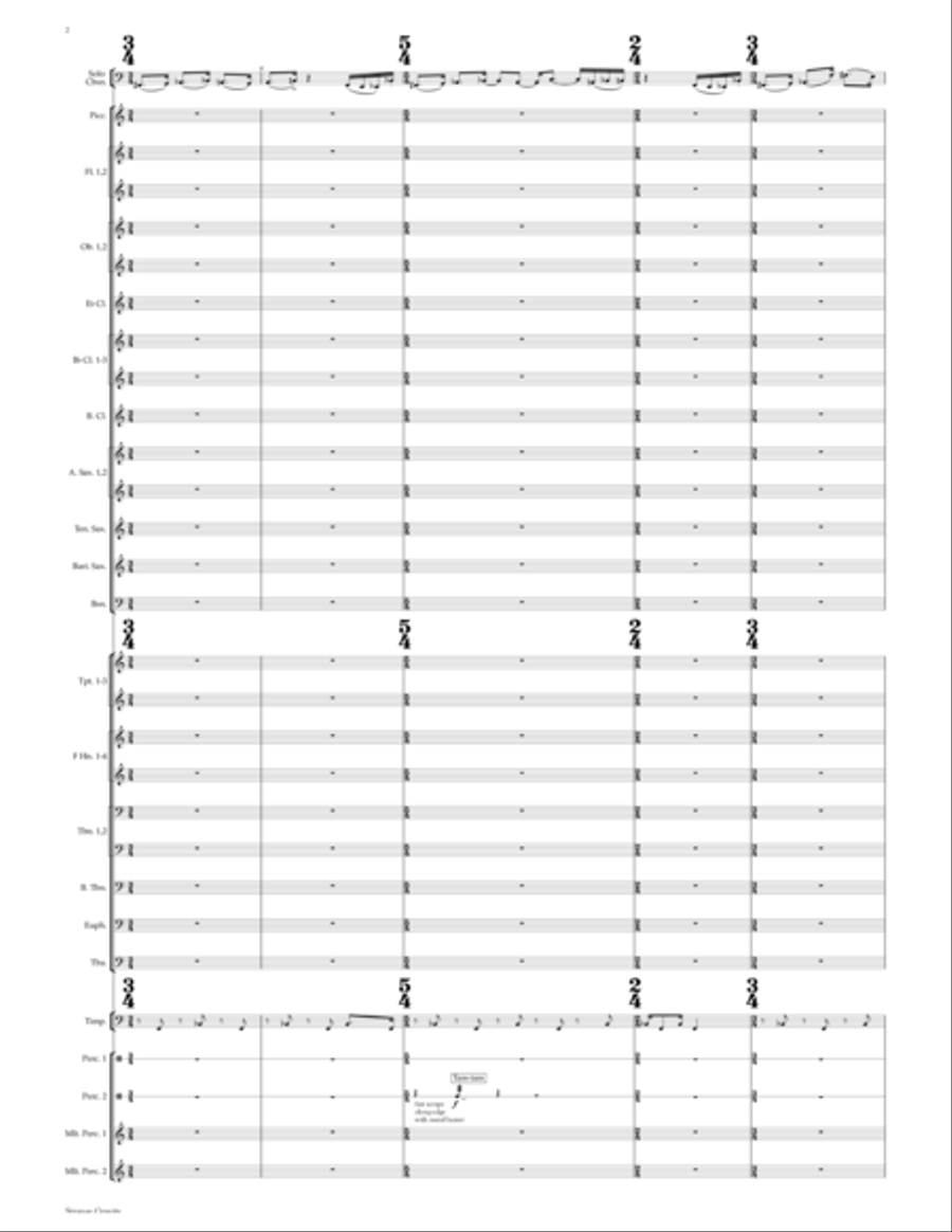 Strange Gravity - for Contrabassoon and Symphonic Band Concert Band scores gallery preview page 6