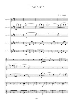 O sole mio for flute quintet