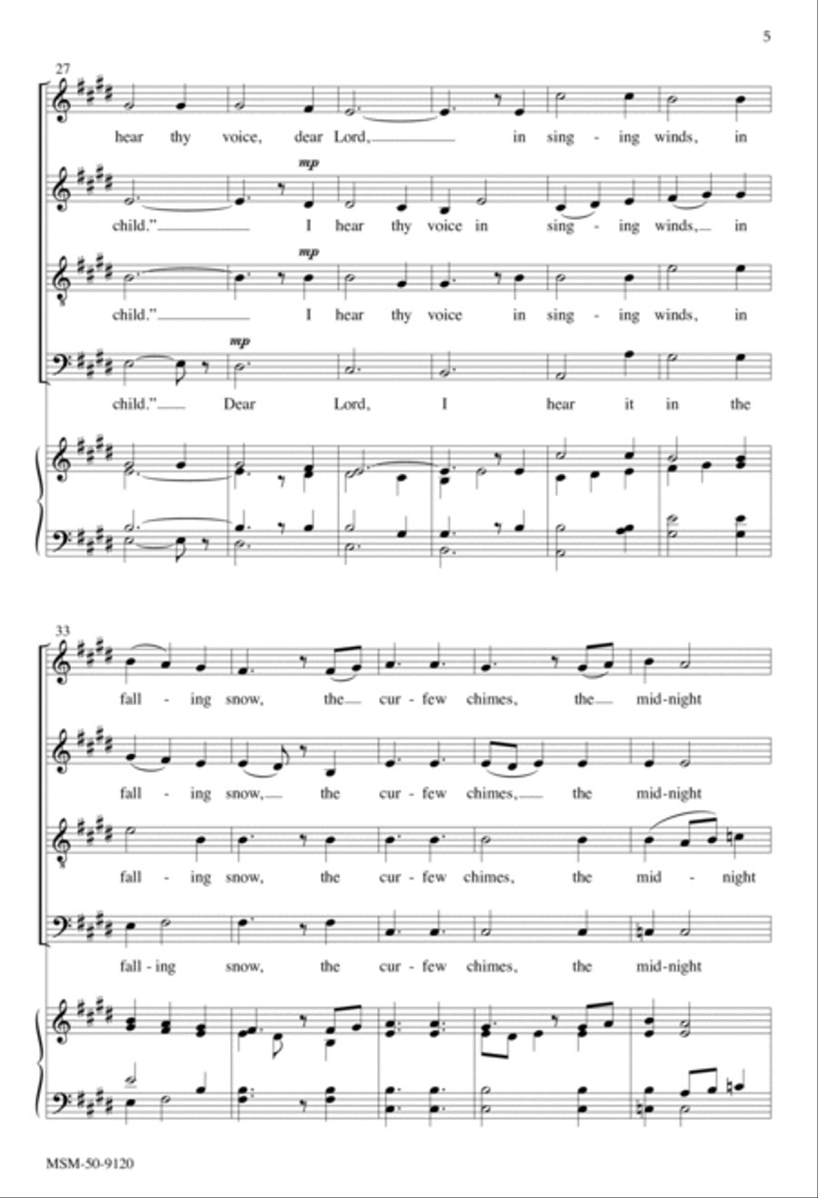 I Hear Thy Voice 4-Part scores gallery preview page 5