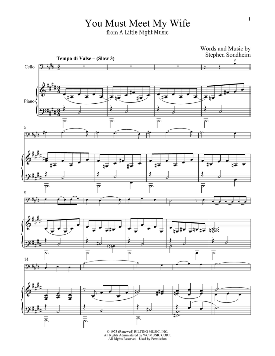 You Must Meet My Wife (from A Little Night Music) Piano scores gallery preview page 1