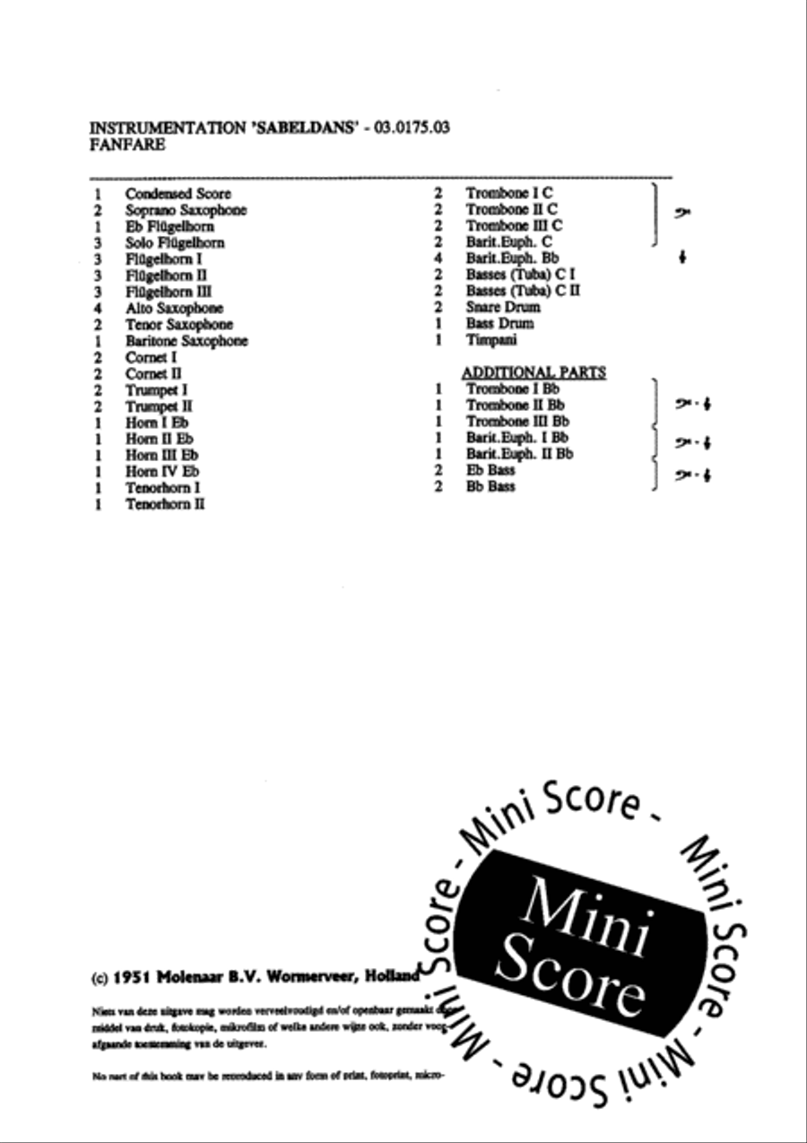 Sabeldans Fanfare Band scores gallery preview page 4