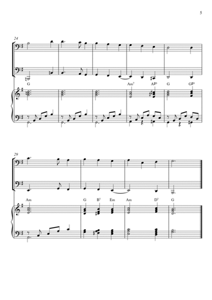 Traditional - Away In A Manger (Trio Piano, Trombone and Tuba) with chords image number null