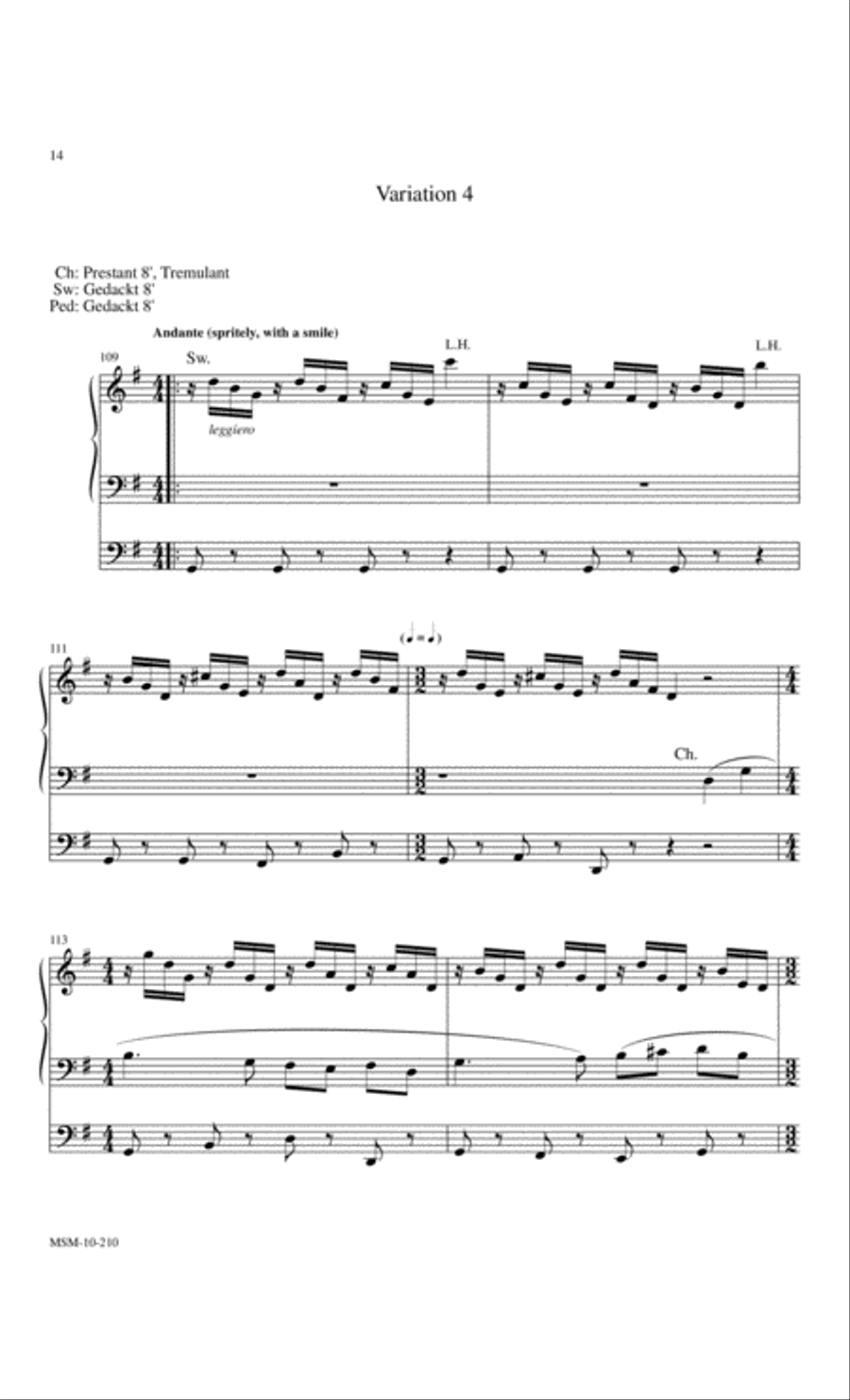 Morning Star, O Cheering Sight! Theme and Variation for Organ on Morgenstern Organ scores gallery preview page 6