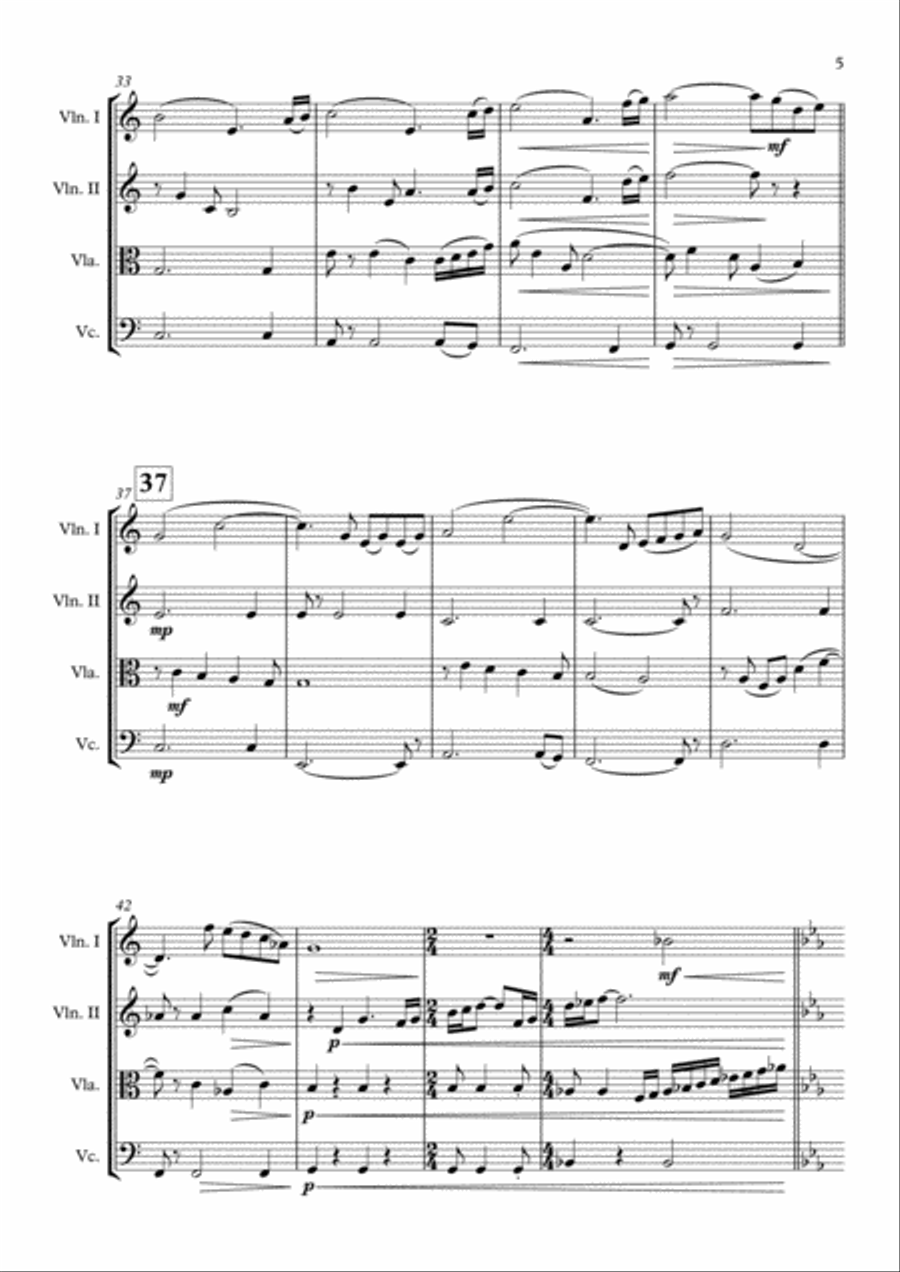Out Of Africa End Title (you Are Karen) String Quartet scores gallery preview page 6