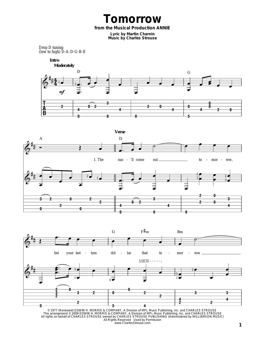 Tomorrow Guitar Solo scores gallery preview page 1
