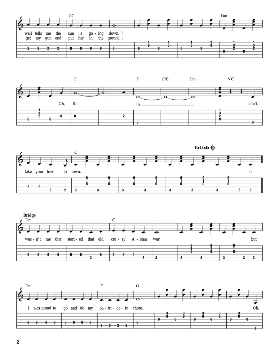 Ruby, Don't Take Your Love To Town Electric Guitar scores gallery preview page 2
