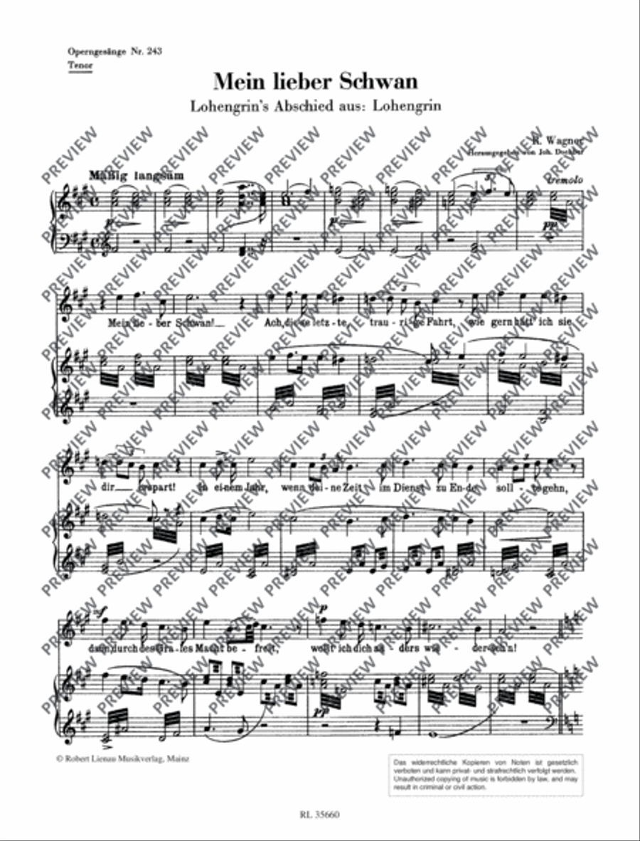 Mein lieber Schwan Mein lieber Schwan Tenor Voice scores gallery preview page 3