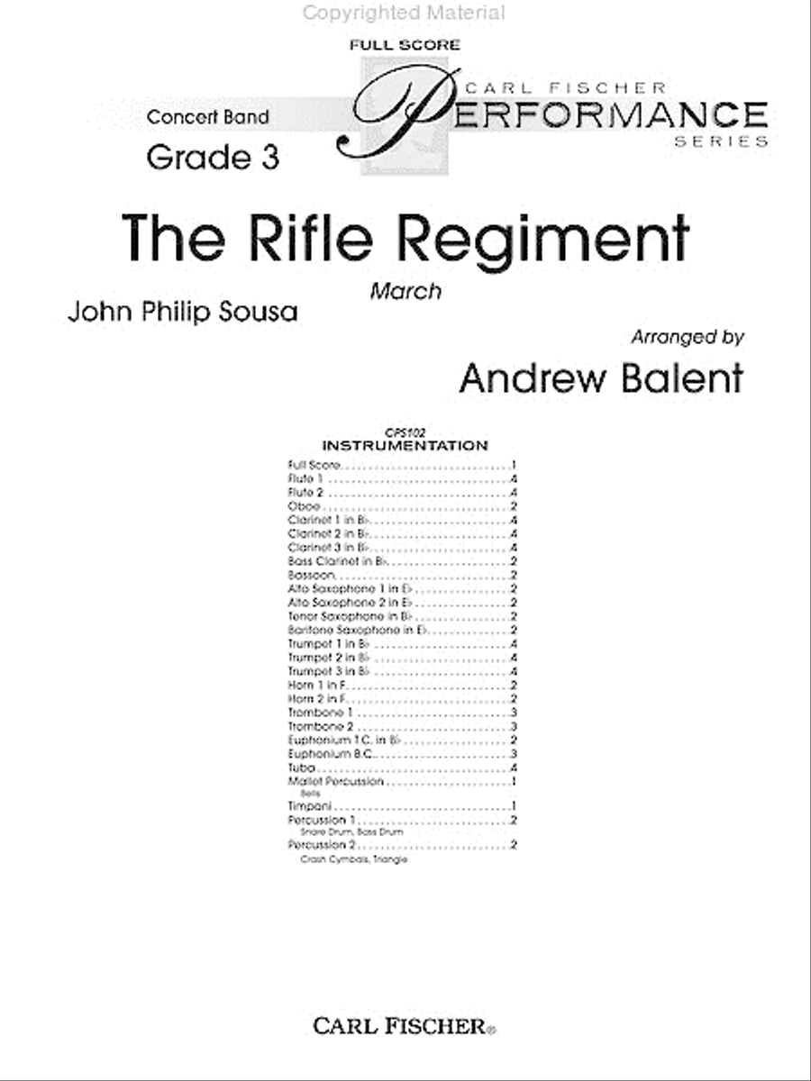 Rifle Regiment Rifle Regiment Concert Band scores gallery preview page 2