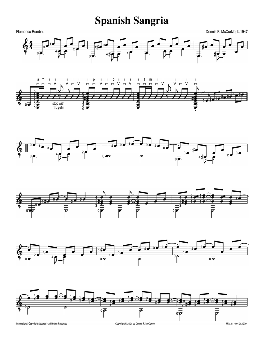 Spanish Sangria Spanish Sangria Guitar Solo scores gallery preview page 1