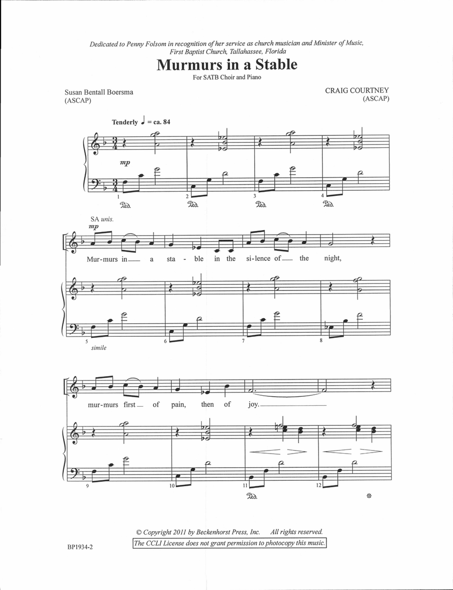 Murmurs in a Stable 4-Part scores gallery preview page 2