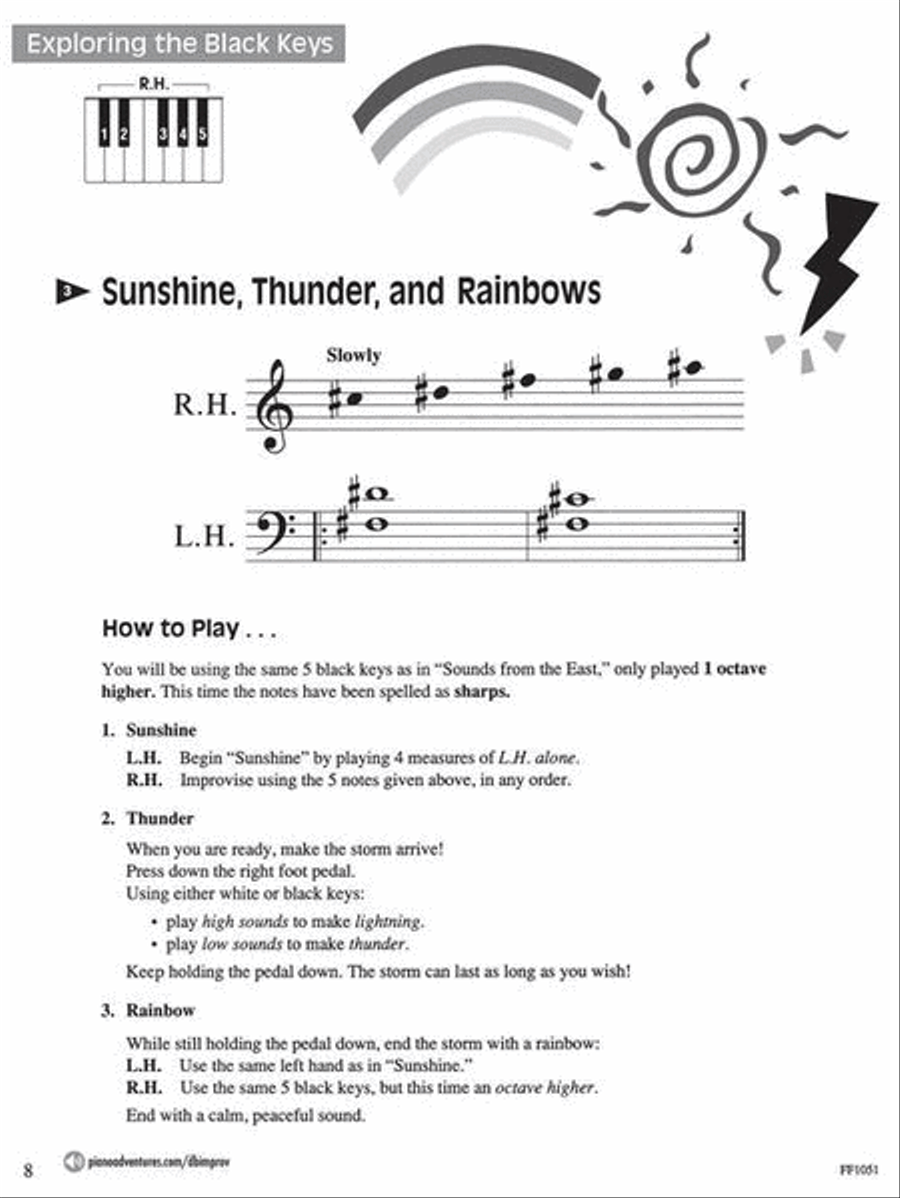 Discover Beginning Improvisation Piano Method scores gallery preview page 3