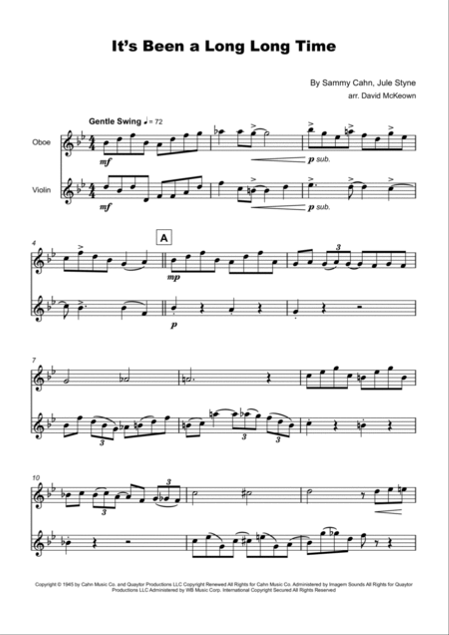 It's Been A Long, Long Time Oboe scores gallery preview page 2