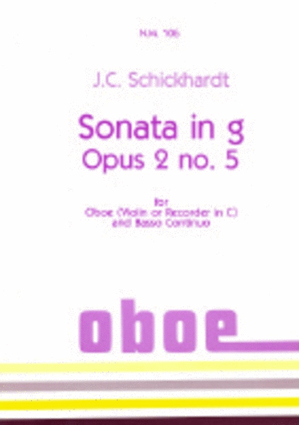 Sonata G Min Op 2 No 5 G Min Ob Pno