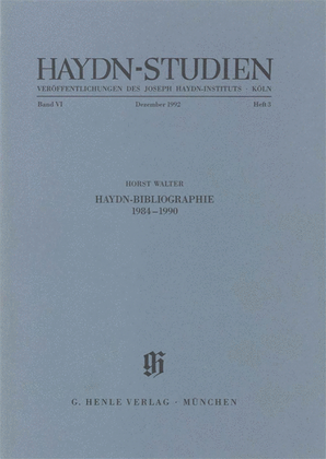 Haydn-Bibliographie 1984-1990