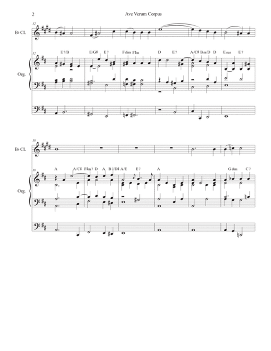 Ave Verum Corpus (Bb-Clarinet solo - Organ Accompaniment) image number null