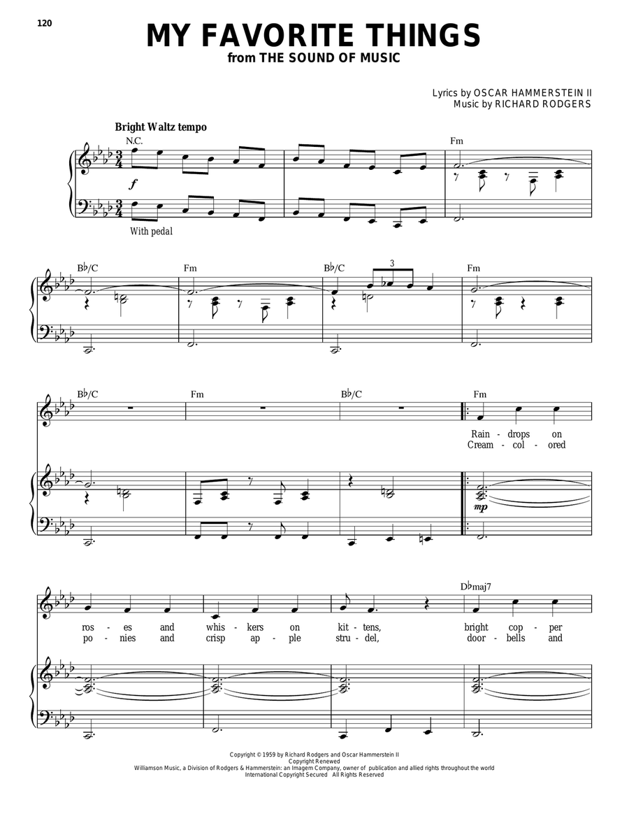 My Favorite Things Piano, Vocal scores gallery preview page 1